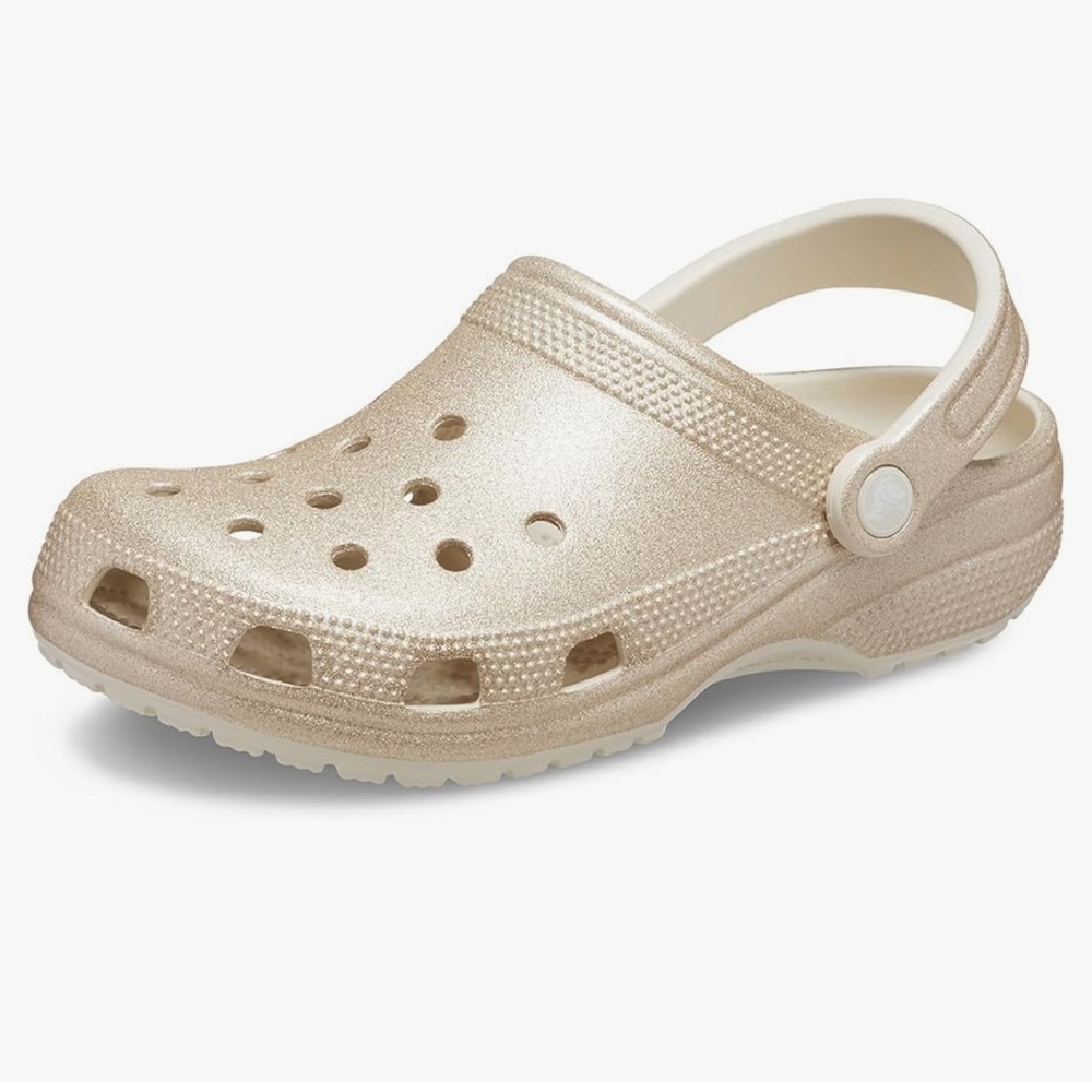 Sparkly Gold Women Croc Shoes
